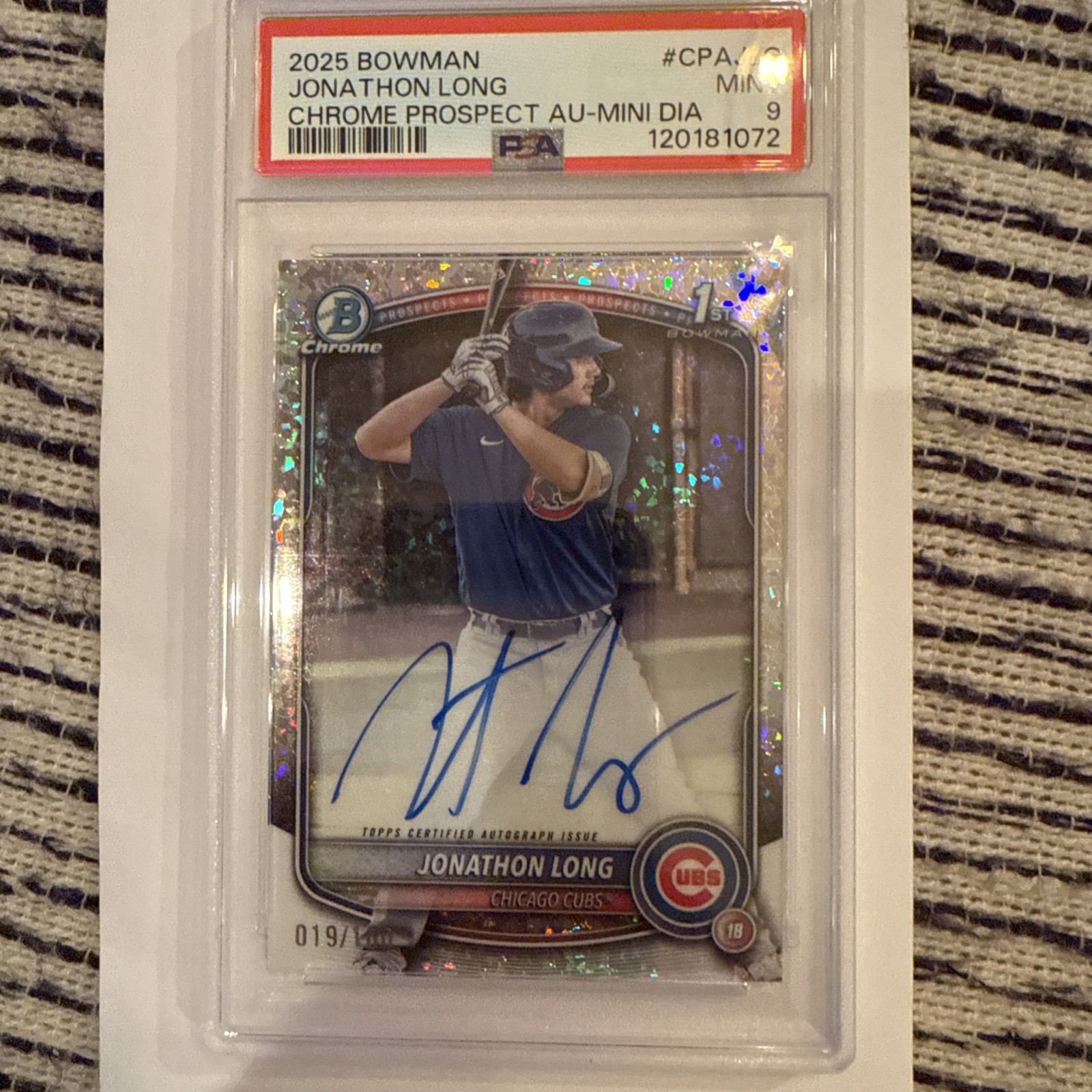 2025 Bowman Chrome Mini Diamond Jonathon Long 1st Auto /100