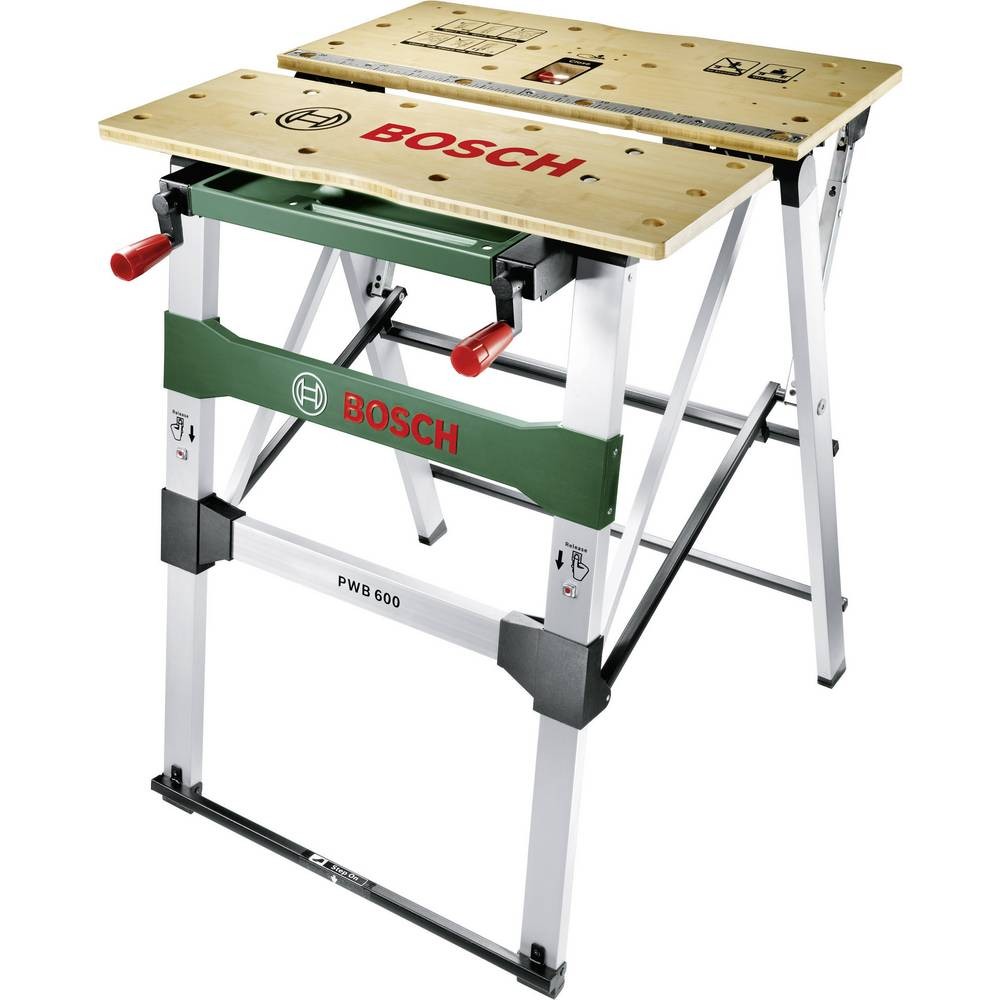 Établi Bosch PTB 600 plateau de découpe bois 840x640mm pour atelier