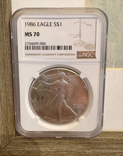 1986 AMERICAN SILVER EAGLE NGC MS70 NGC