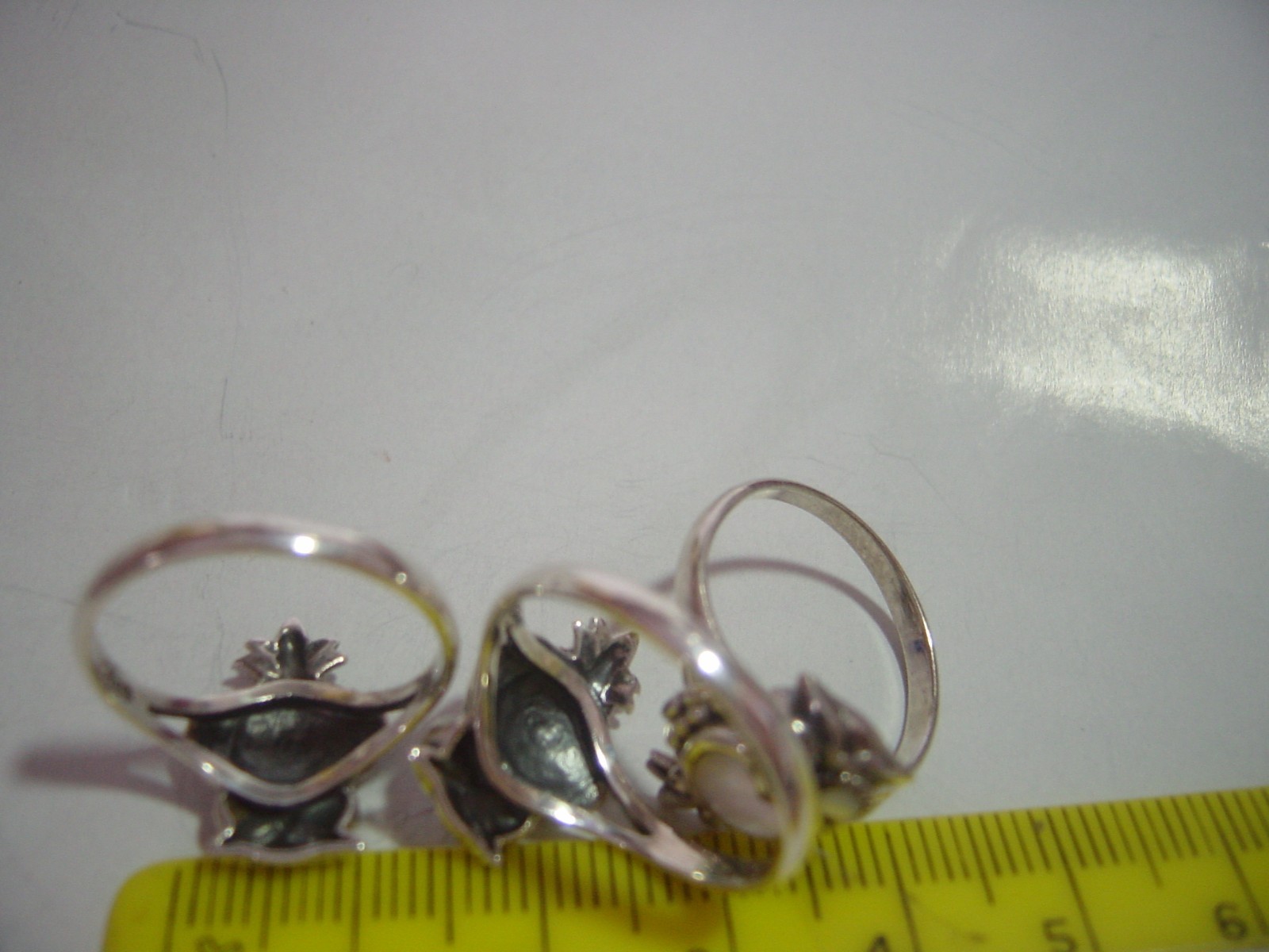 lovley Solid Silver OWL Ring-superb shimmery moth… - image 5