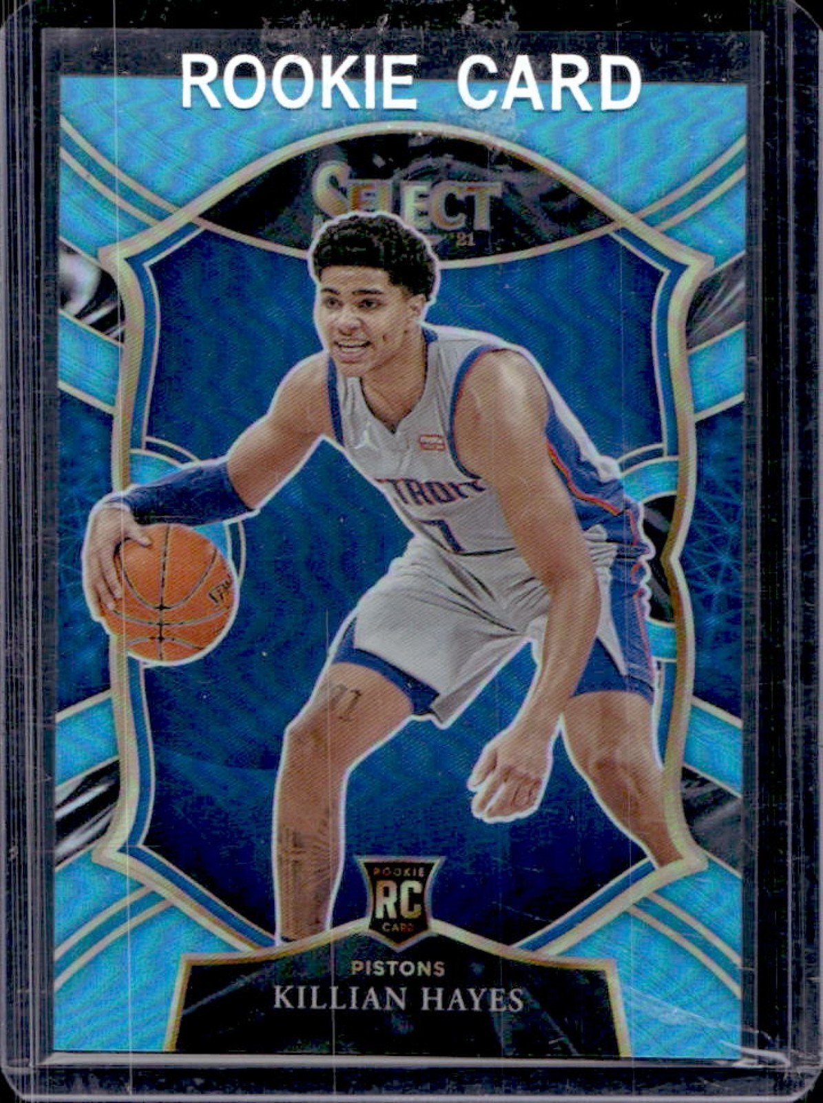 2020-21 Select Killian Hayes RC Light Blue Prizms Concourse #/299 Pistons