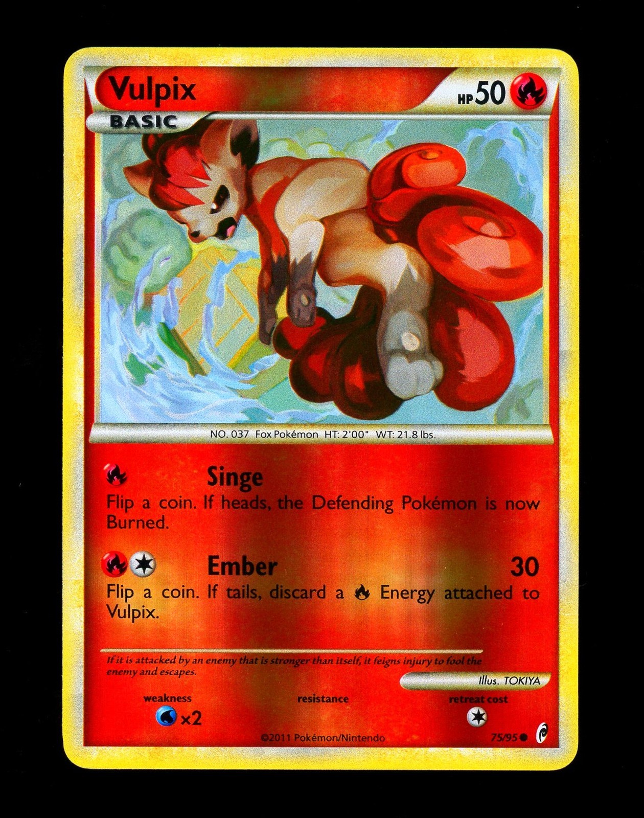 2011 Pokemon VULPIX Call of Legends REVERSE HOLO Foil Set Card 75/95 COL NM+