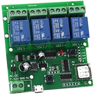 WLAN Schalter, Relais, Smart Home, 4 Kanal, WIFI Steuerung, DIY, 7-32V
