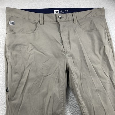 Helly Hansen Holmen 5 Pocket Pants Men XL Tan Hiking Outdoor UPF 50