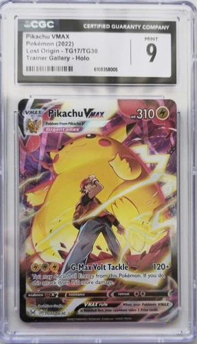 💥CGC 9 Pikachu V TG16/TG30 Lost Origin Trainer Gallery Holo POKEMON