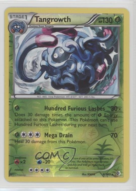 Tangrowth Reverse Foil Pokemon Black & White Boundaries Crossed #6