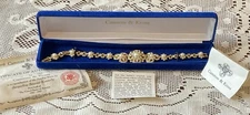 JBK Camrose&Kross BRACELET in Box JACKIE KENNEDY Gold Tone Faux Pearls 7” - 8”