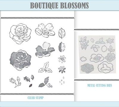 BOUTIQUE BLOSSOMS Stamps and Metal Cutting Dies DIY Scrapbooking Album card