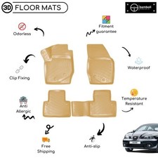 Vehicle Specific Rubber Beige Floor Mat For Seat Biza 2002 - 2008