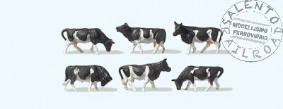 Preiser 88575 personajes escala Z 1:220: juego de 7 vacas blancas y negras - Imagen 1 de 1
