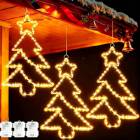 Weihnachtsdeko, 3 StüCk 55 LED Weihnachtsbeleuchtung Fenster