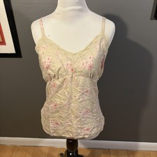 Vintage Y2K American Eagle silk floral cami c...