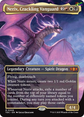 #ad #ad Foil Neriv Crackling Vanguard Borderless 6 NM Commander: Tarkir: Dra... $1.99