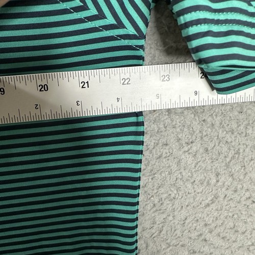 FootJoy FJ Golf Polo Shirt Men’s Size M Green Blue Striped Pablo Creek Active - Picture 9 of 11