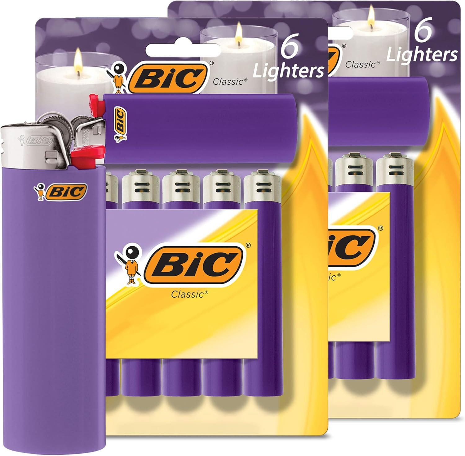 S Purple Long Lasting Candle Lighter 12 Pack