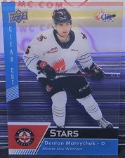 22-23 UD CHL Denton Mateychuk SP Stars Clear Cut Variant 🚨🚨🚨 Blue Jackets 