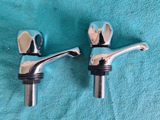 1 X PAIR DECK MOUNTED BASIN TAPS CHROME DIY BATHROOM PLUMBING