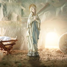 15" Our Lady of Lourdes Virgin Mary Resin Catholic Statue
