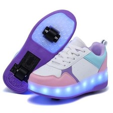 Light Up Roller Skate Shoes with 1 Little Kid Hlc200/Purple/White/Pink