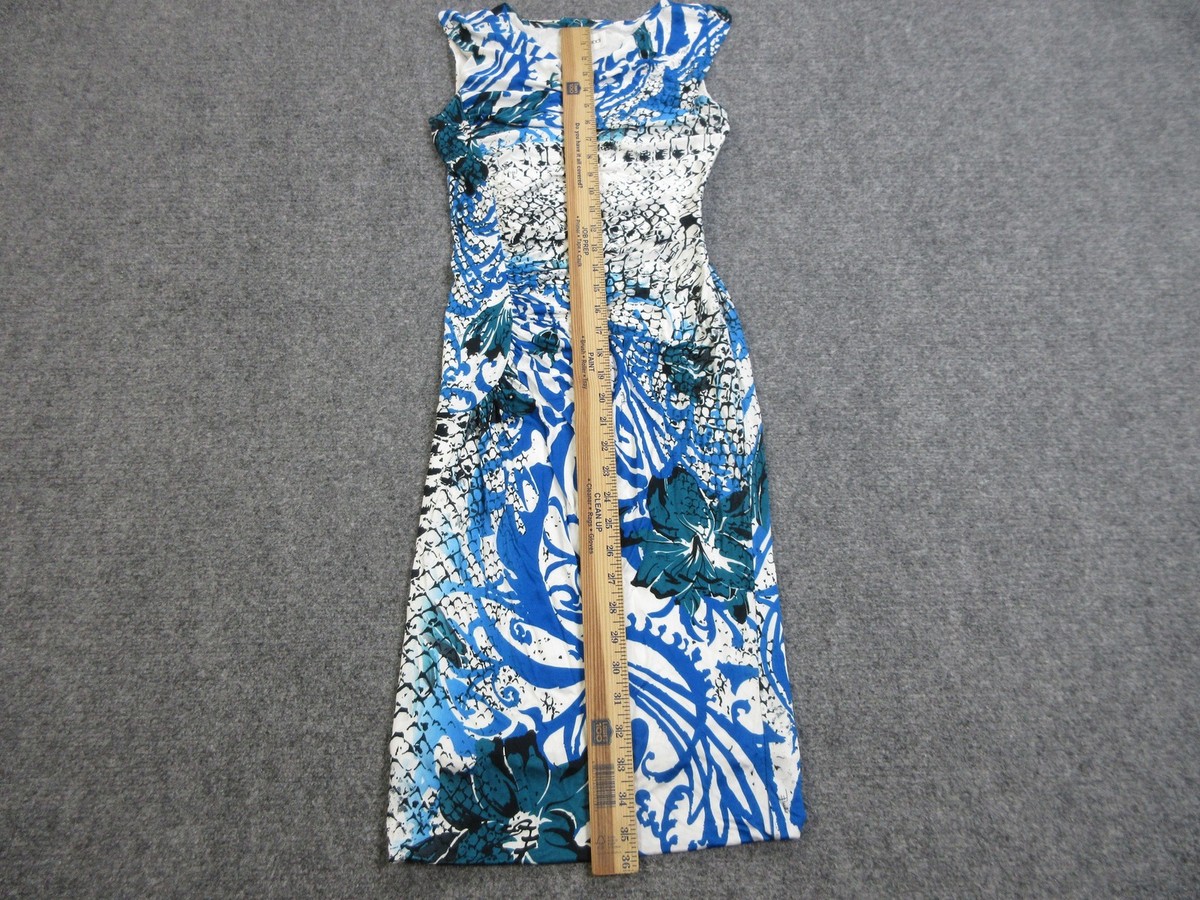 Emilio Pucci Dress Womens Size 4 Blue White Black Floral Print