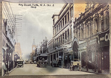 Hay Street, Perth, 1908 - Print of Postcard - Approx. 42cm x 28cm