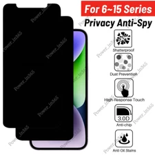 Tempered Glass Privacy Screen Protector Lot For iPhone 15 14 13 12 11 X XR 8 7 6