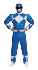 Blue Ranger Mighty Morphin Power Rangers Fancy Dress Up Halloween Adult Costume