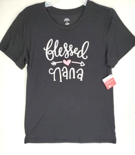 Way To Celebrate Women's Short Sleeve Graphic Nana T-Shirt size Small Black NWOT