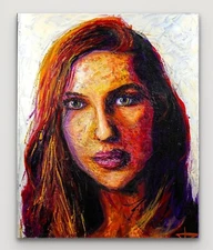 PBJ "Seriously.." Portrait 16x20" Original Acrylic Painting on Stretched Canvas