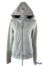 Lululemon Bliss Break Hoodie Jacket Size M  Heather Lt Gray Full Zip Vent Back