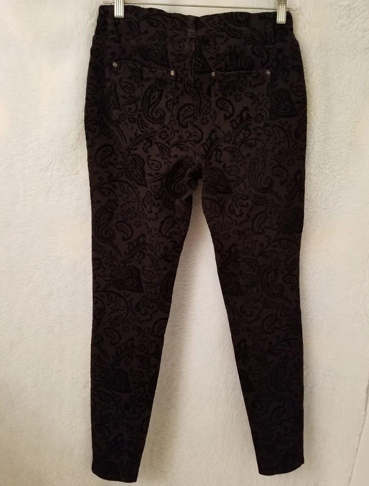 Faded Glory Womens Jegging Jeans Pants Size S Small 4/6 Black Floral Paisley - Image 4 of 4