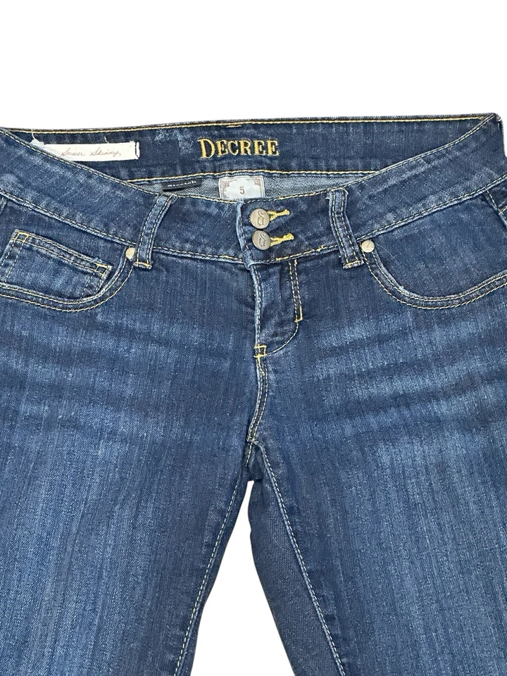Pantalones Cortos Decree Jean Talla 5 Mujer Azul Denim Pantalones Cortos Largos Bolsillos Desgastados 15 pulgadas Foto 2 de 4
