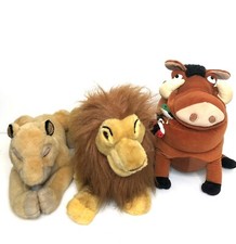 Vintage The Lion King Disney Plush Lot Mufasa  Puppet -Sarabi-Pumbaa Large