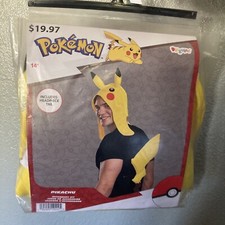 New Pkg Adult Pokemon Pikachu Costume Accessory Kit Headpiece Tail Fast Ship