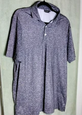 Sunday Swagger Mens Golf polo shirt Size L Gray Confetti Galaxy Short Sleeve