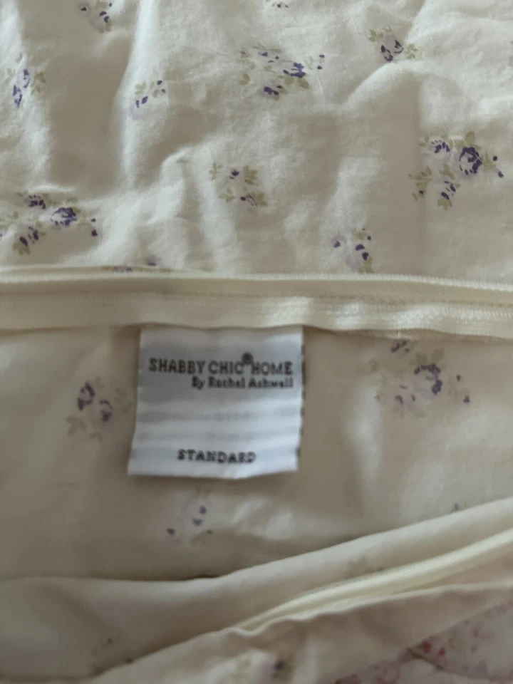 Ultra Rare Pair Rachel Ashwell Shabby Chic Petite Purple Rose Standard Shams - Image 4 of 4