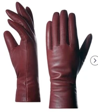 Harssidanzar Women's Leather Gloves,Genuine Lambskin Leather Women’s Medium New