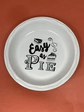 LA CUCINA BELLA 9.25" Graphic Pie Plate Serving Dish Oven Safe Easy As Pie