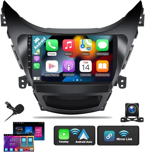 Para Hyundai Elantra 2011-2013 Apple Carplay Android 12 Coche Radio Estéreo GPS Navegación - Imagen 1 de 17