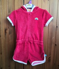 Little Bird Unisex Red Toweling Retro Playsuit Beach Rainbow Hooded 18 24 M 