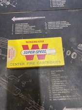 Vintage WINCHESTER Super Speed Power Point .308 EMPTY brass Ammo Box w/ INSERT