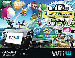 Nintendo Wii U Preto 32GB New Super Mario Bros U Usado