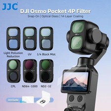 JJC CPL UV 1/4 Black Mist ND Filter for DJI Osmo Pocket 4P w. Screen Protector