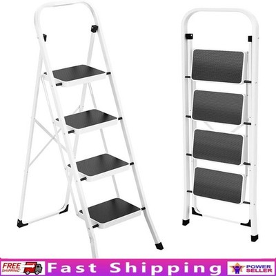 Folding Step Ladder Lightweight Anti-slip Handrail Wide Steps Multi-purpose Use