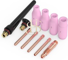 11Pcs TIG Welding Torch Consumables Kit Collets Alumina Ceramic Cups