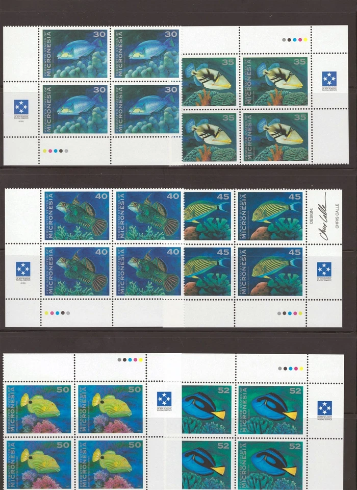 Micronesia 156-167 MNH Tropical Fish Corner Blocks ZAYIX 0825L1790 - Image 3 of 4