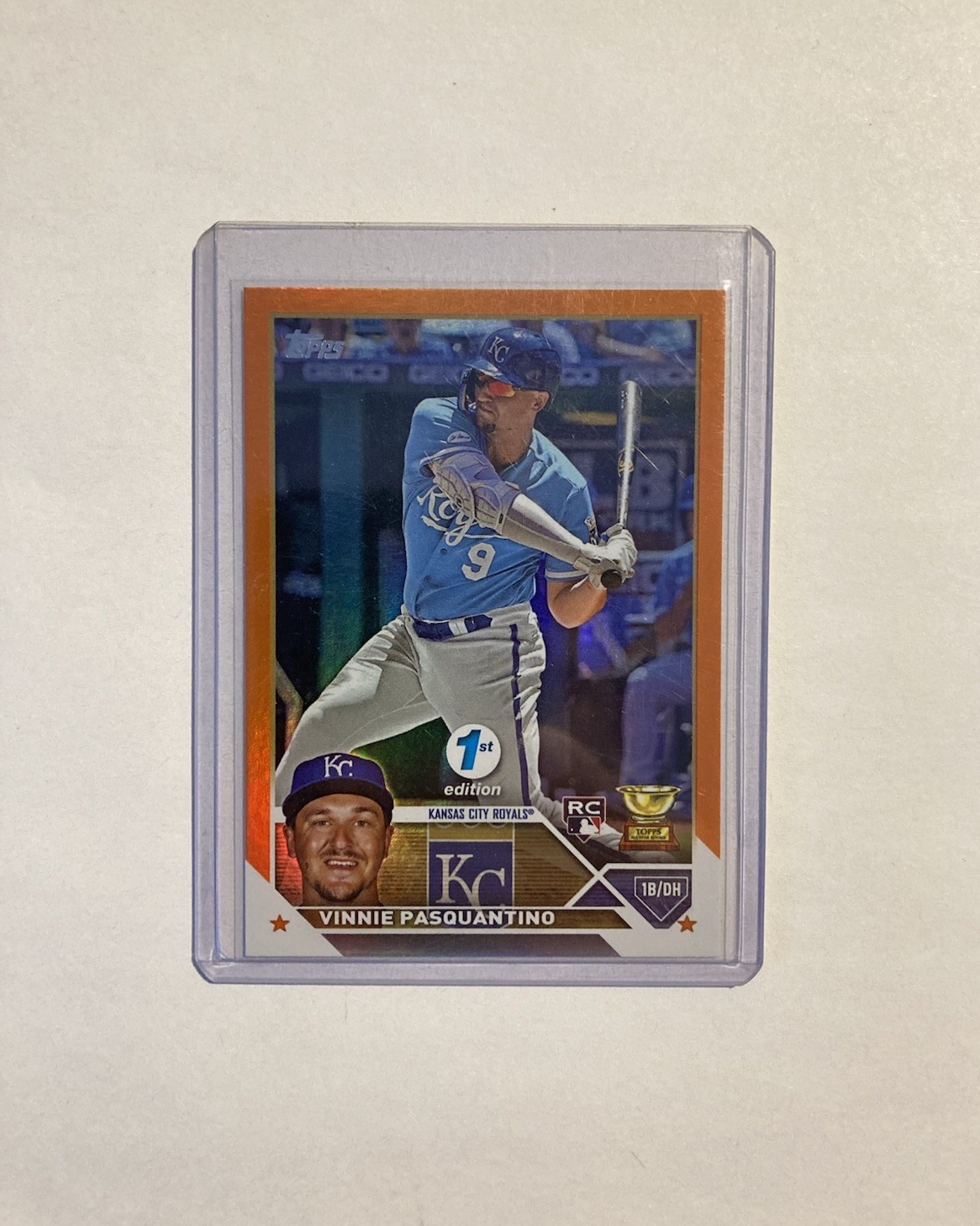 2023 Topps 1st Edition Vinnie Pasquantino SP #302 Orange Foil /75 Royals RC