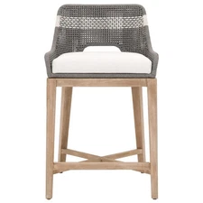 Essentials For Living Woven Tapestry 26" Fabric Counter Stool in Gray