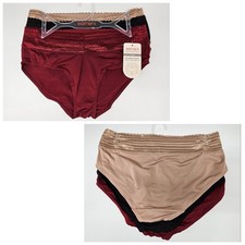 3 Pack WARNERS No Pinching Micro Hipster Panties Womens M L XL Beige Black Red