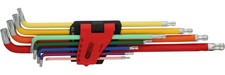 KS TOOLS Jeu de clés mâles coudées Torx à tête sphérique, extra longues et co...